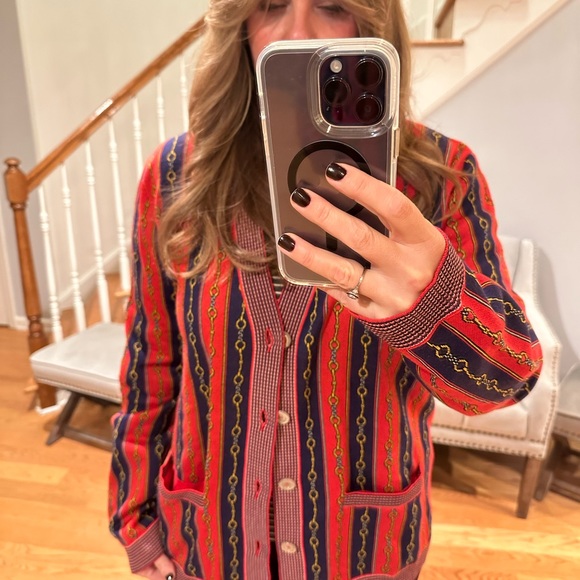 Gucci V-Neck Horsebit Chain Knit Cardigan - Picture 14 of 16